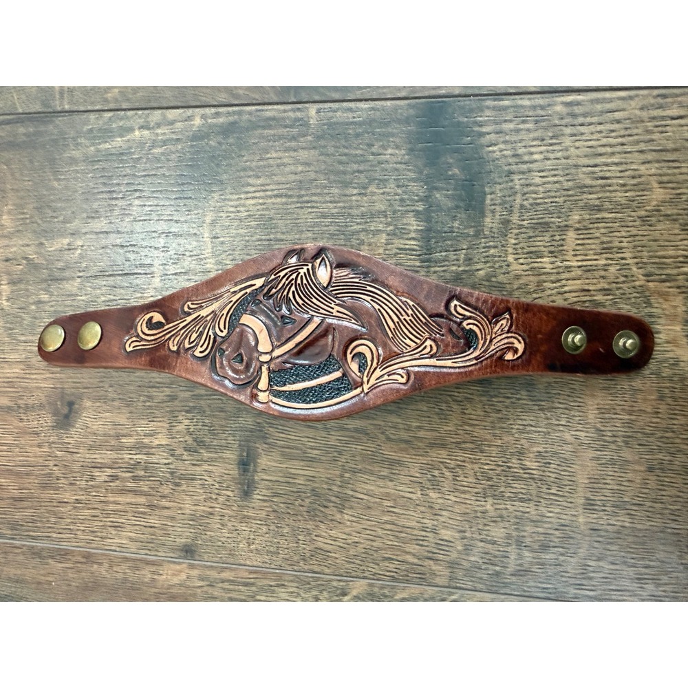 Myra Leather Pony Spirit Cuff Bracelet Women Adjustable NWT